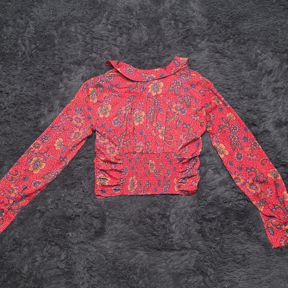 Free People- Got You- Cropped Floral Printed V-Neck. Size XS. NWOT! - Picture 6 of 6